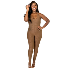 Load image into Gallery viewer, Brown Honeycomb Jumpsuit Set