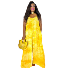 Load image into Gallery viewer, "Celine" Yellow Tie Dye Jumpsuit