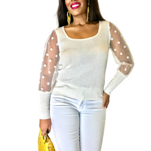 Load image into Gallery viewer, "Jasmine" Organza White Sleeve Top