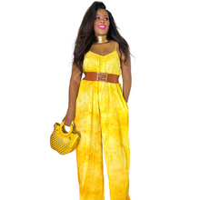Load image into Gallery viewer, "Celine" Yellow Tie Dye Jumpsuit