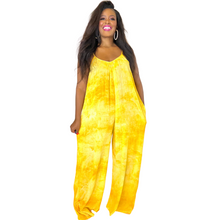 Load image into Gallery viewer, "Celine" Yellow Tie Dye Jumpsuit