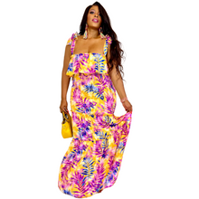 Load image into Gallery viewer, "Avery" Floral Print Maxi Dress-Magenta