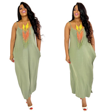 Load image into Gallery viewer, "Aria"Loose Fitting Maxi Dress-Olive Green
