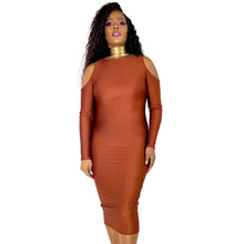 Load image into Gallery viewer, "Date Night" Chocolate Cut Out Dress