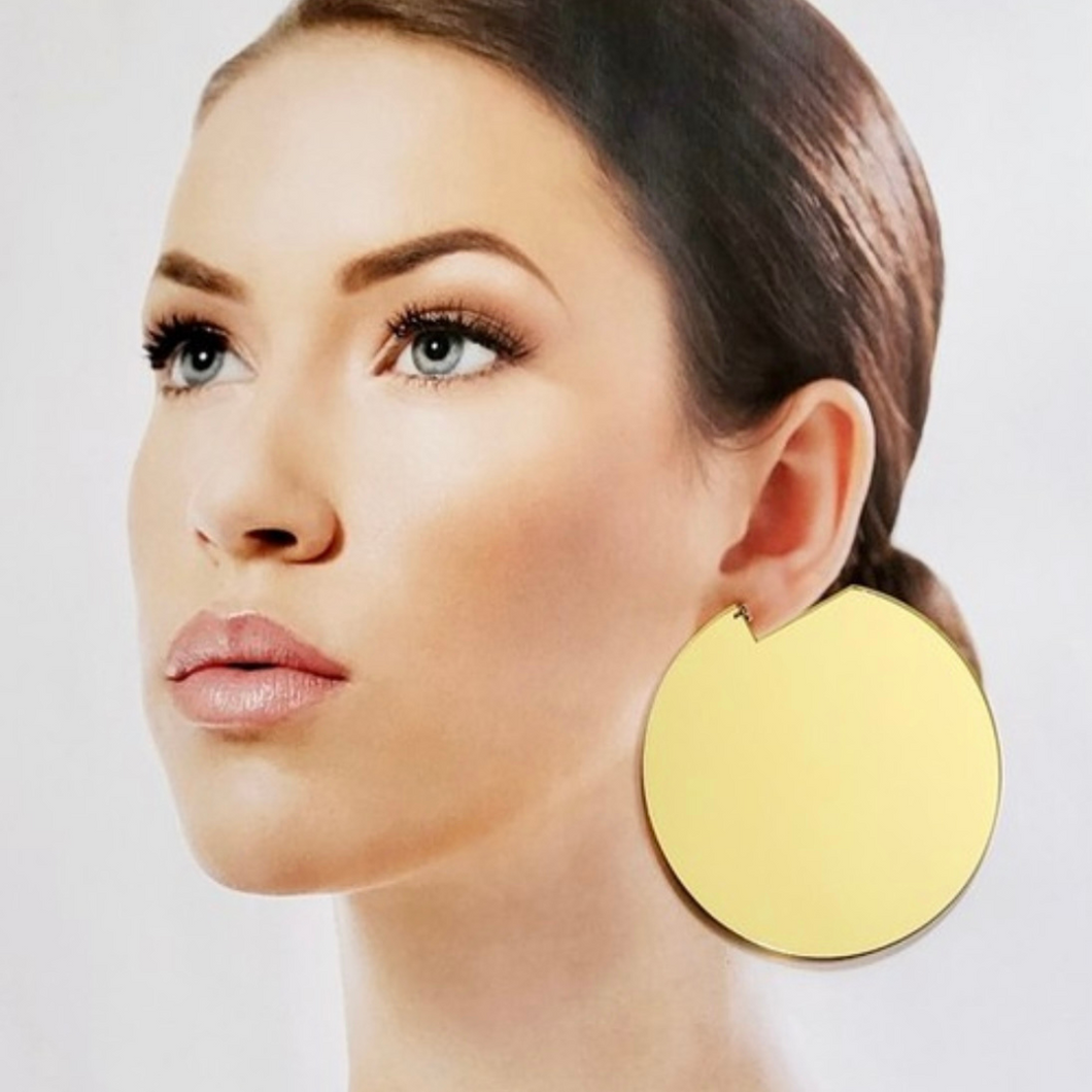 Mirrored, round earrings (Available in 3 colors)