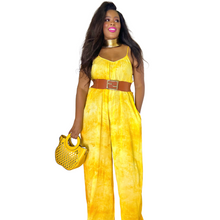 Load image into Gallery viewer, &quot;Celine&quot; Yellow Tie Dye Jumpsuit
