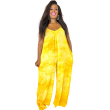 Load image into Gallery viewer, &quot;Celine&quot; Yellow Tie Dye Jumpsuit
