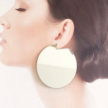 Load image into Gallery viewer, Mirrored, round earrings (Available in 3 colors)
